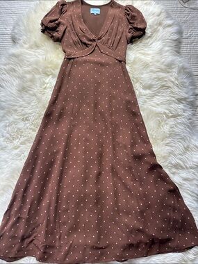 Reformation Devon Lee Carlson Michelle Dress Kiss dot